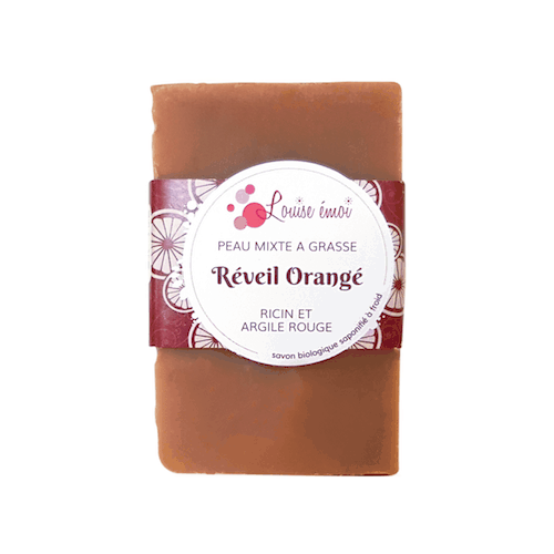 savon-réveil-orangé-louise-emoi-peau-mixte-grasse-purifiant-argile-rouge-ricin-absorbant-naturel-vegan-france