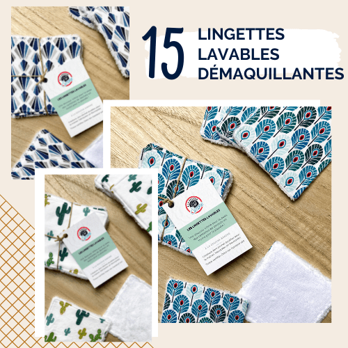 Lingettes, essuie-tout et coton démaquillant lavable maison