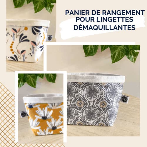 lingette lavable et panier de rangement